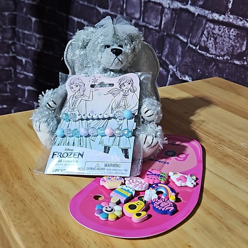 TY Attic Treasures Angel Bear Gift Bundle Clog Charms Disney Frozen Bracelets